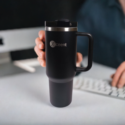 Xceent Quencher Stainless steel Vacuum insulated 40 oz tumbler with handle, Straw Lid for Coffee, Water, Tea and many more - Image 2