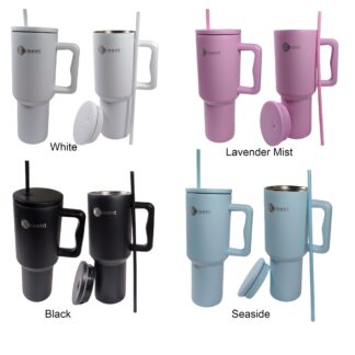 Xceent 40oz Travel Trek Tumbler With Handle And Straw lid, Insulated and Reusable Stainless Steel Water Bottle, Mug